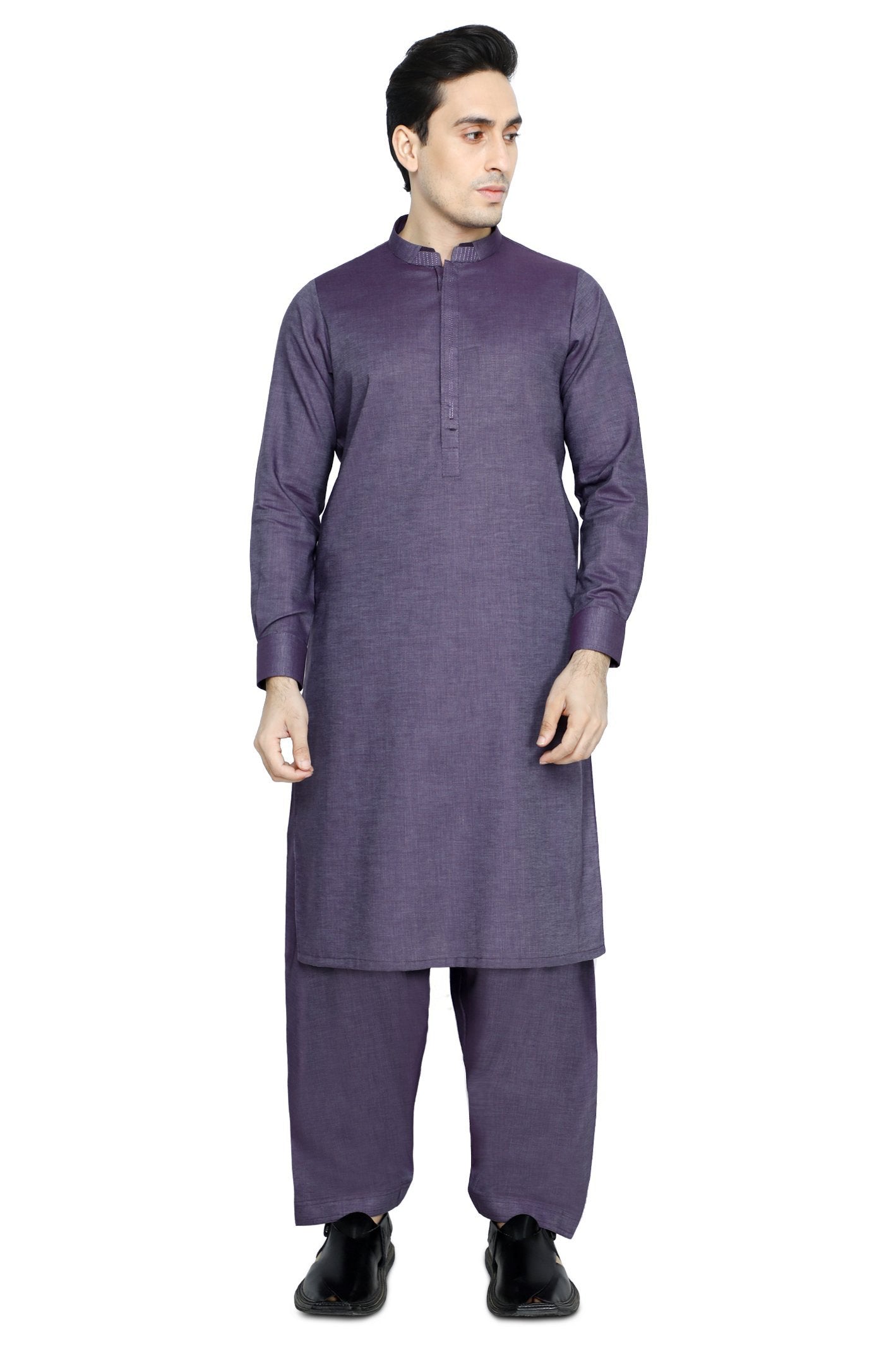 Unstitched Fabric for Men SKU: US0145-D-PURPLE - Diners