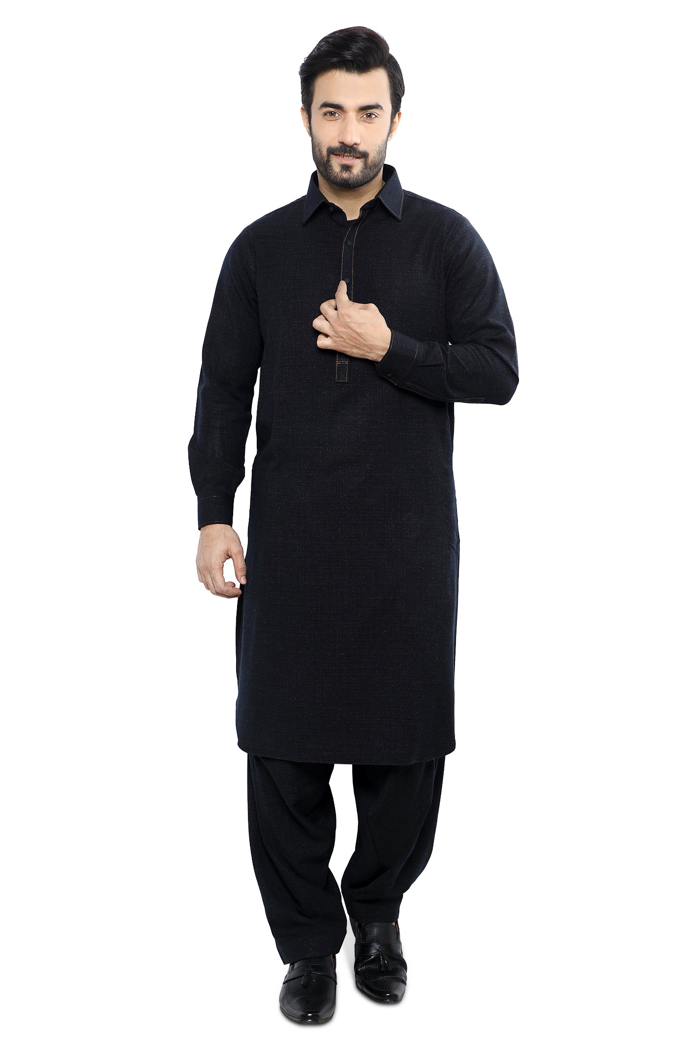 Formal Shalwar Suit for Men SKU: EG2985-D-BROWN - Diners