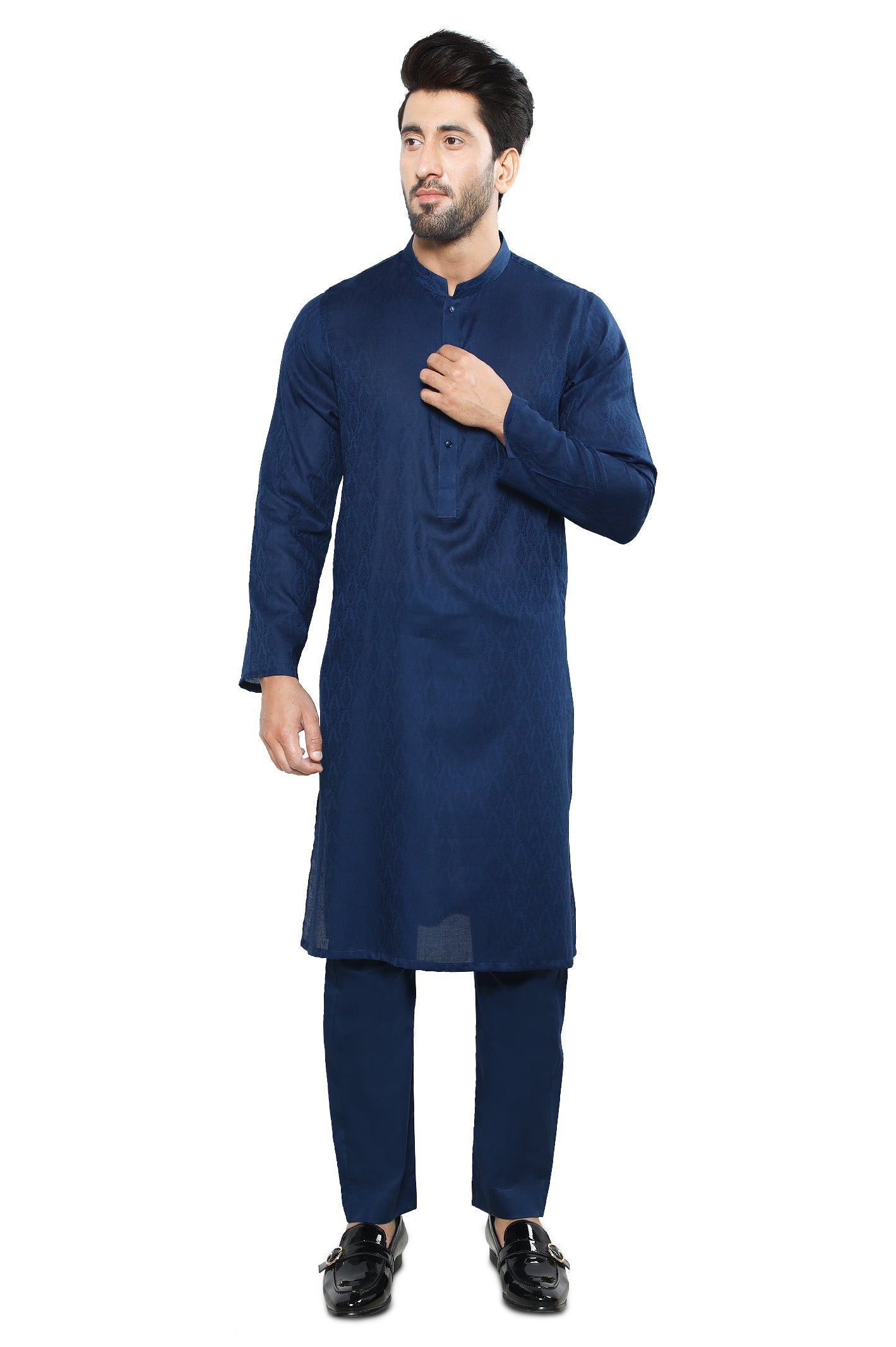 Formal Shalwar Suit for Men SKU: EG3040-N-BLUE - Diners