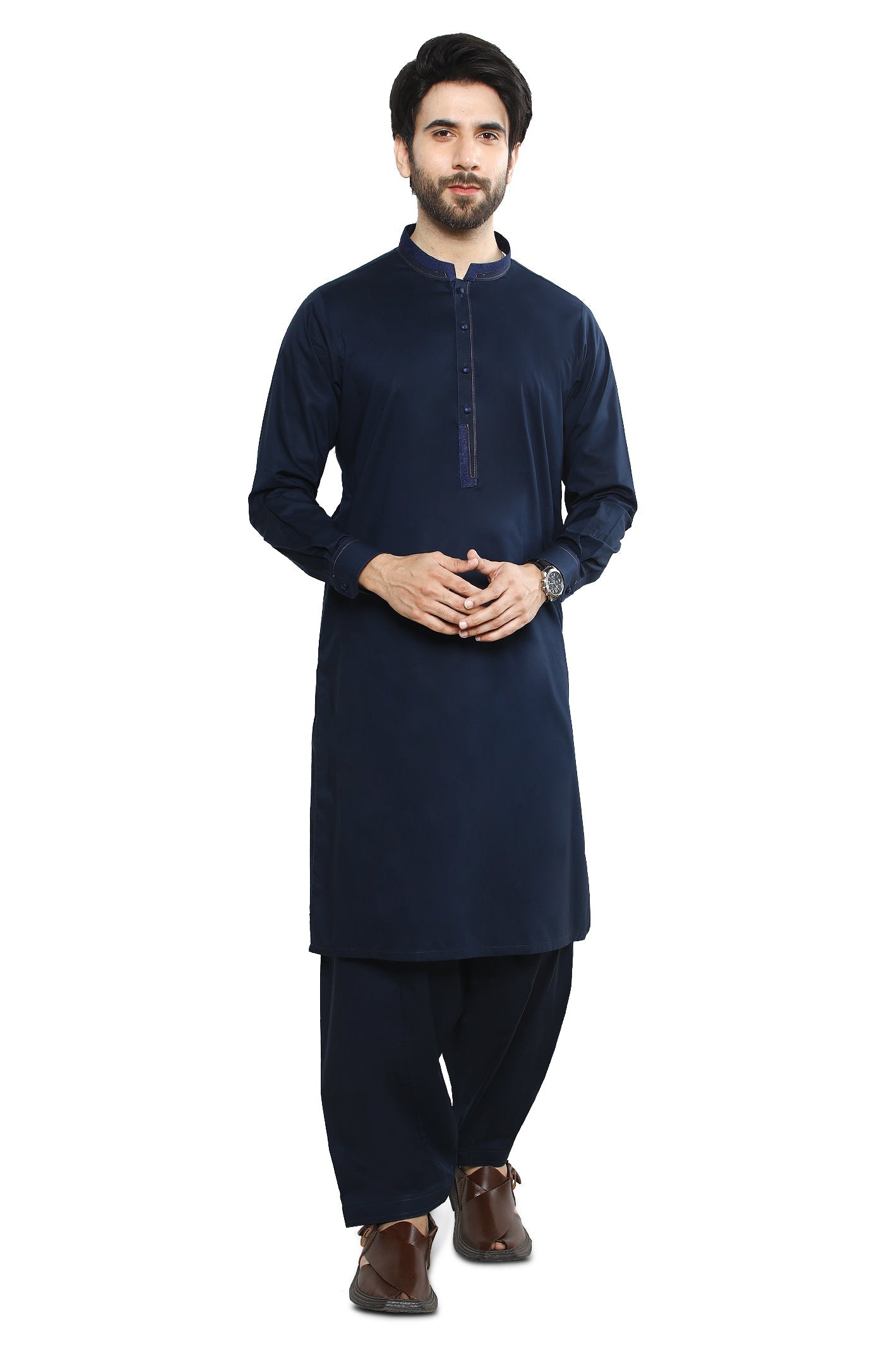 Formal Shalwar Suit for Men SKU: EG3050-N-BLUE - Diners