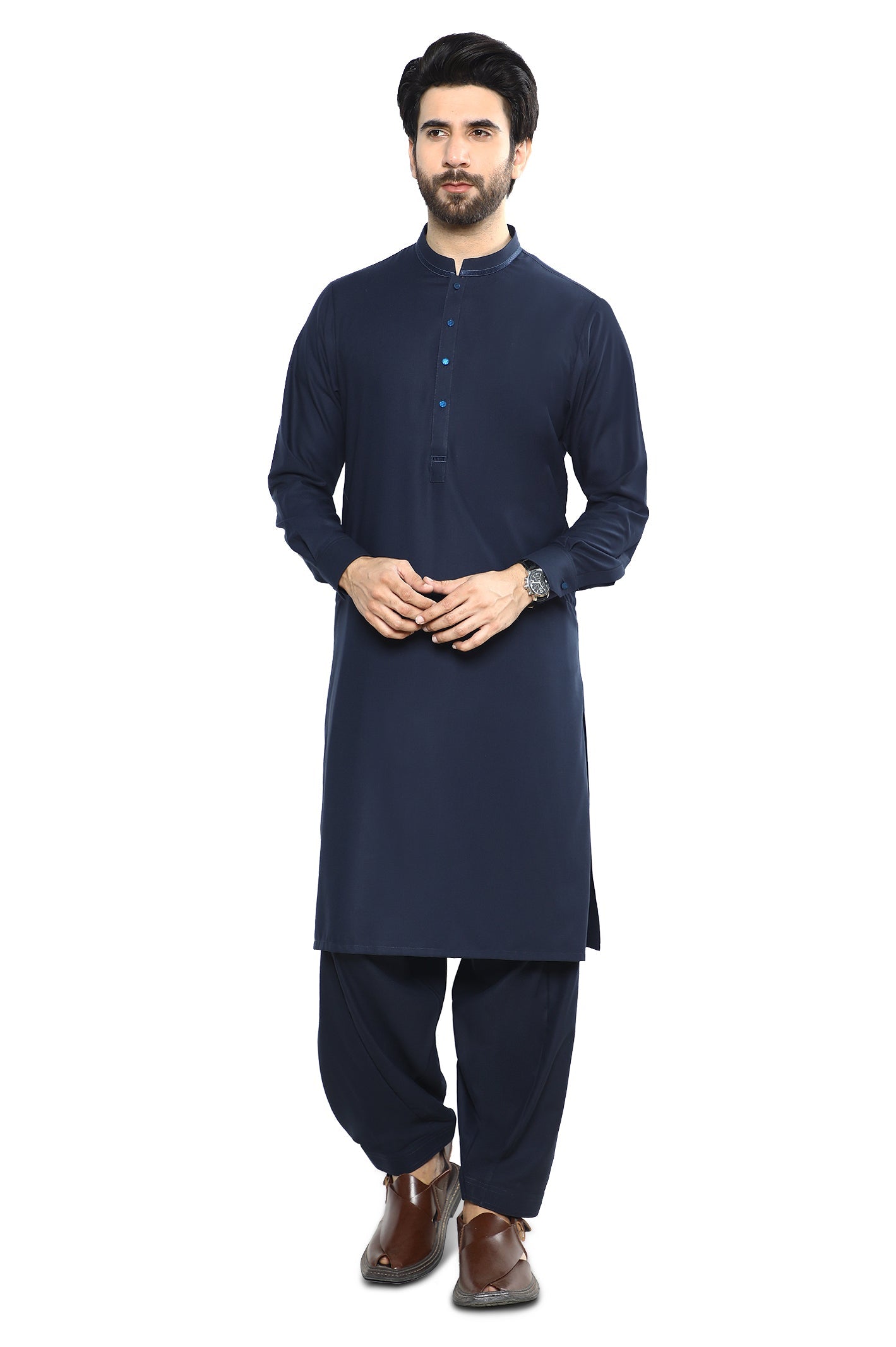 Formal Shalwar Suit for Men SKU: EG3057-N-BLUE - Diners