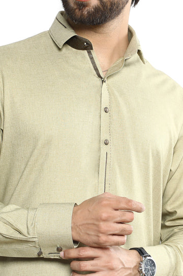 Formal Shalwar Suit for Men SKU: EG3061-BEIDGE - Diners