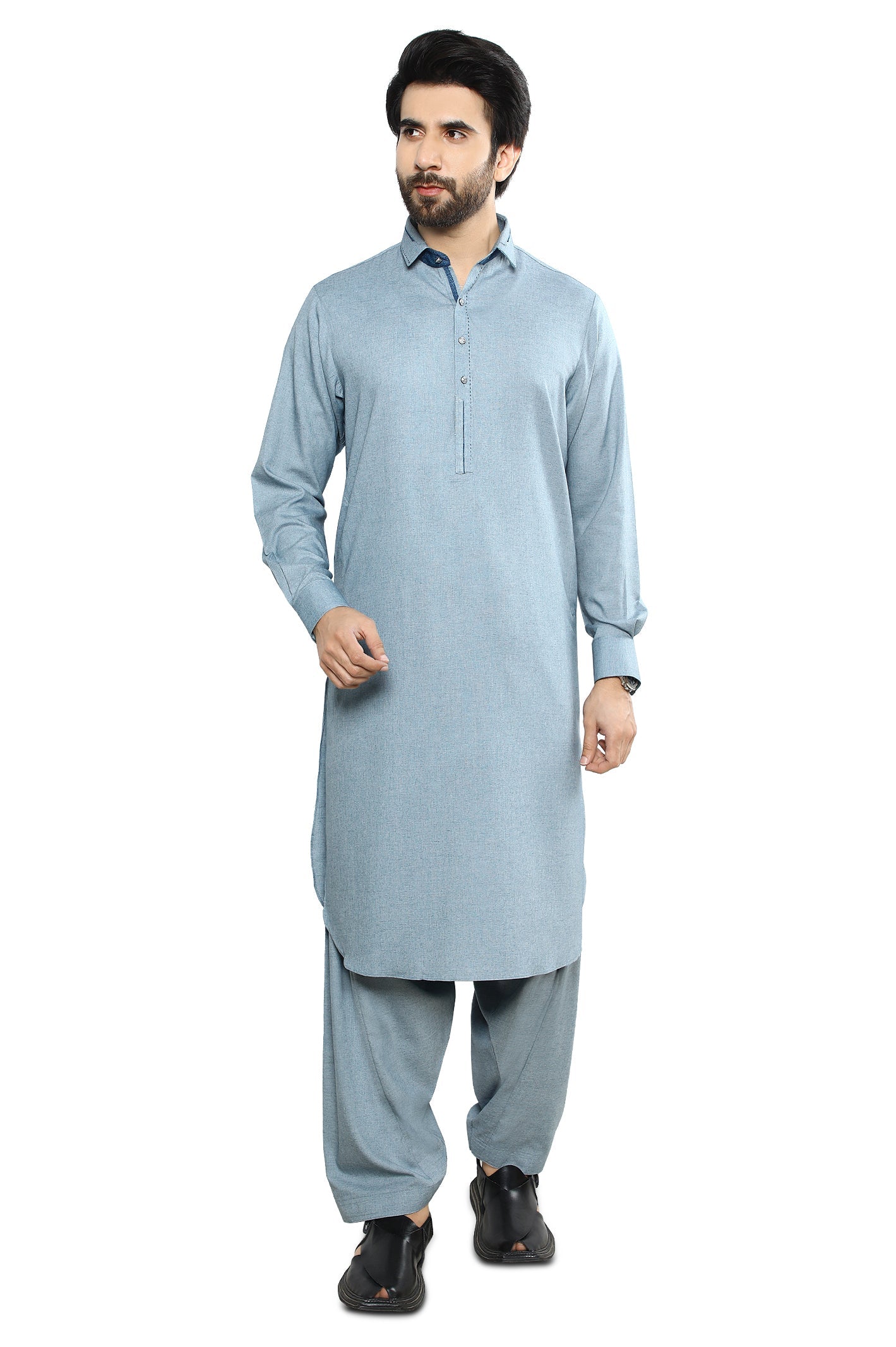 Formal Shalwar Suit for Men SKU: EG3061-BLUE - Diners