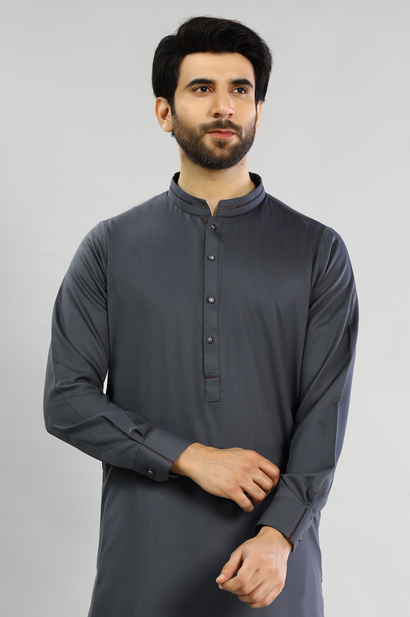 Dark Grey Wash & Wear Shalwar Kameez – Diners Pakistan