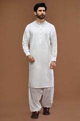 White Cotton Shalwar Kameez - Diners