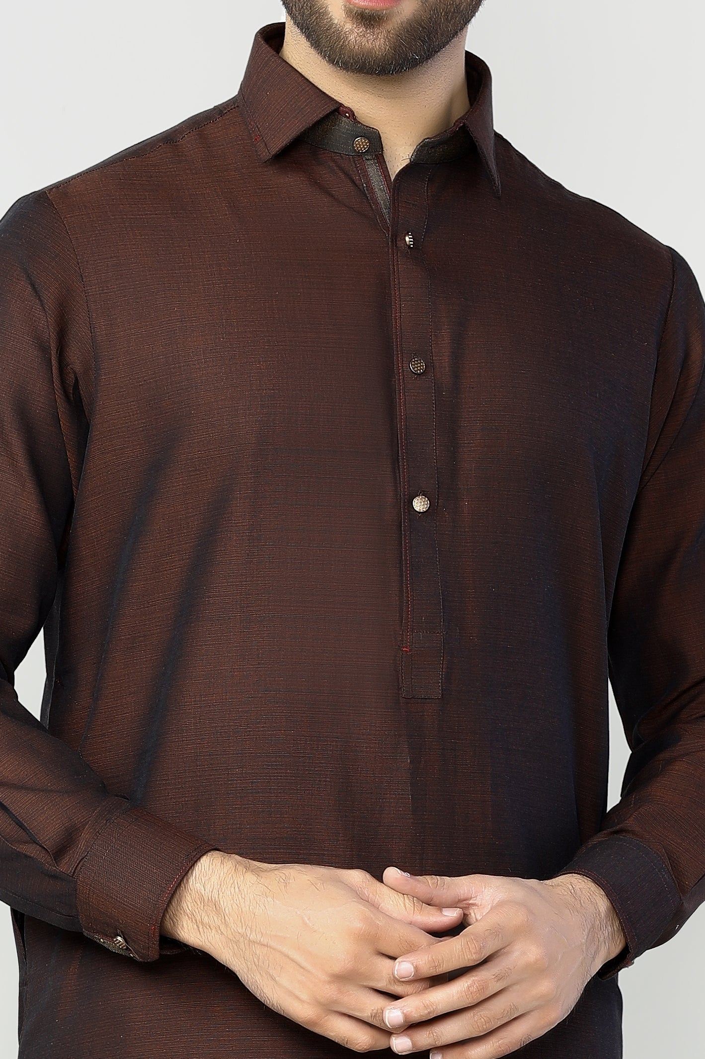 Rust Cotton Shalwar Kameez - Diners