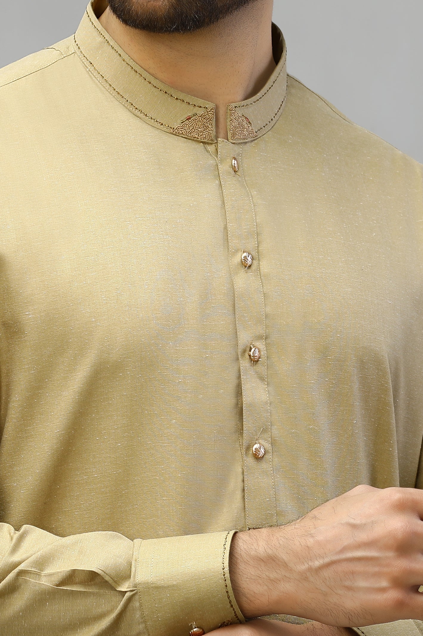 Dark Fawn Wash & Wear Shalwar Kameez - Diners