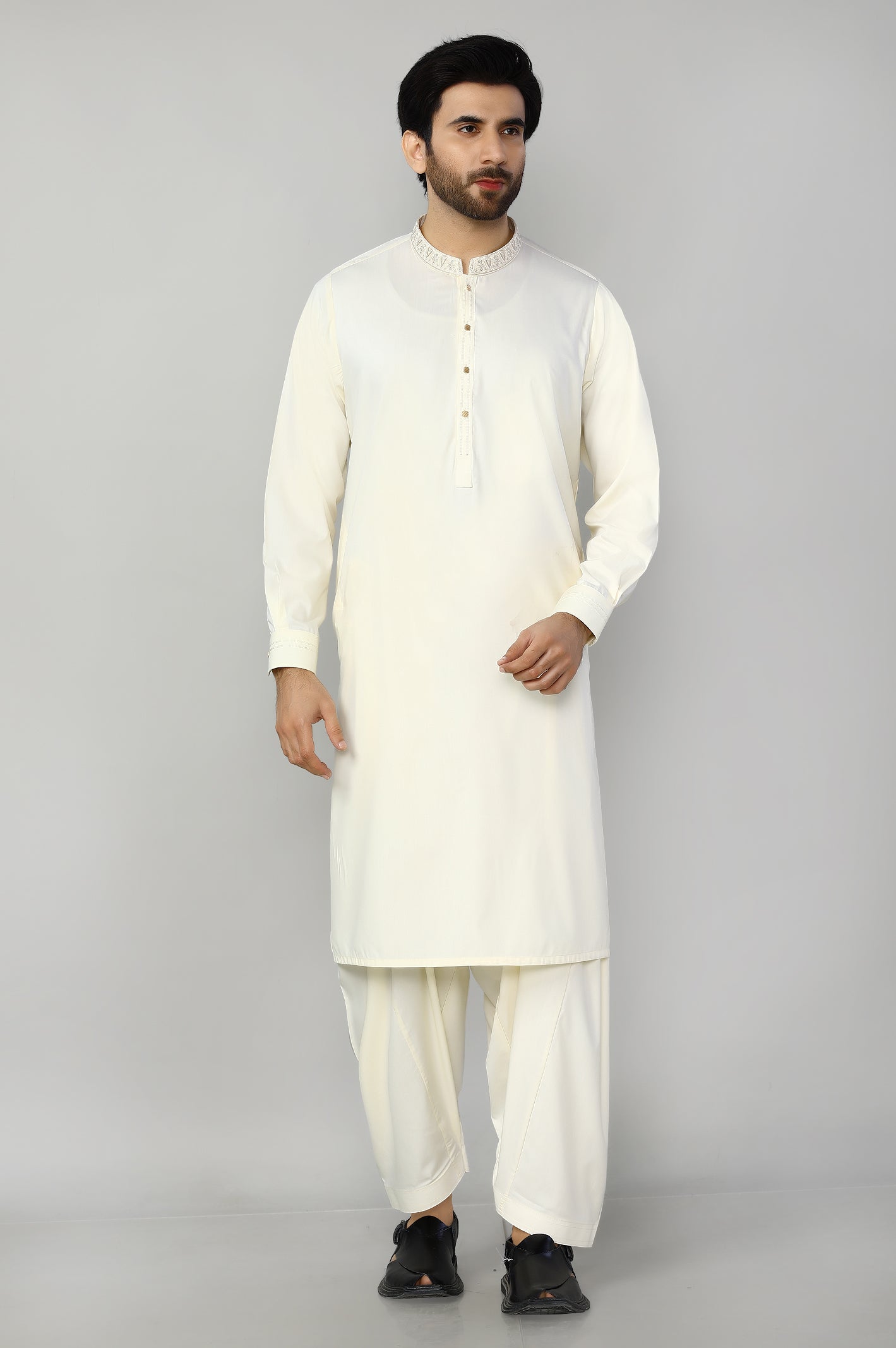 Cream Boski Shalwar Kameez - Diners