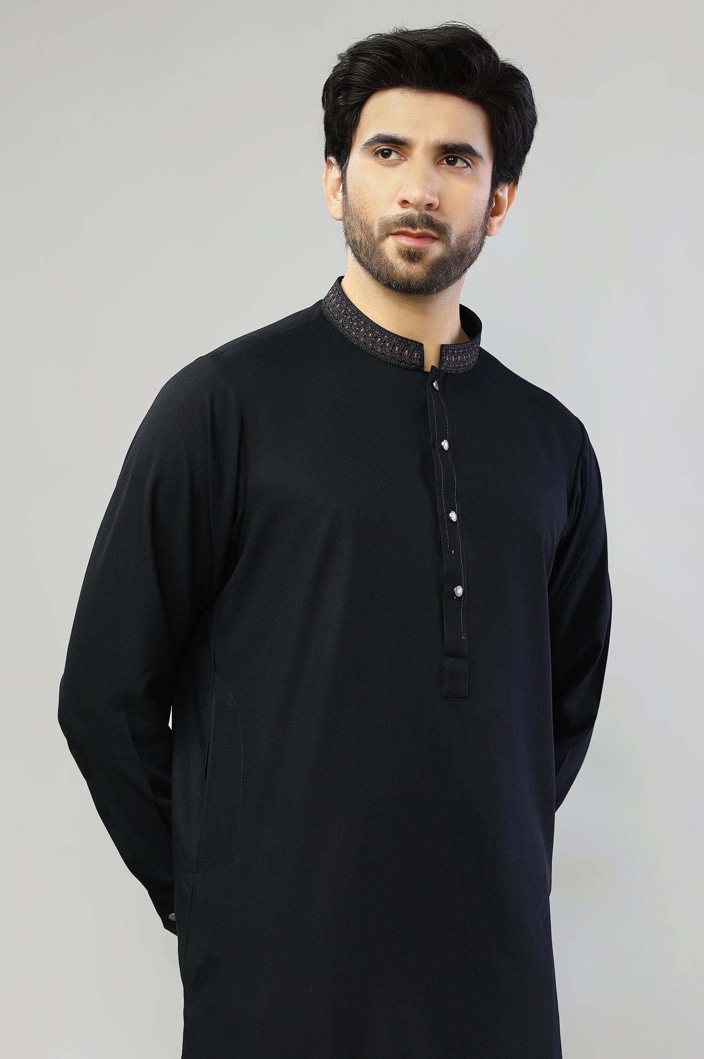 Black Wash & Wear Shalwar Kameez - Diners