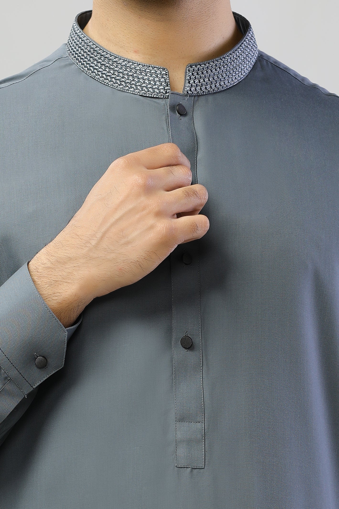 Grey Formal Shalwar Kameez - Diners