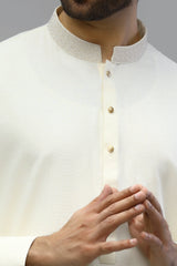 Cream Wash & Wear Shalwar Kameez - Diners