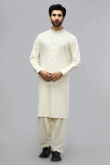 Cream Wash & Wear Shalwar Kameez - Diners