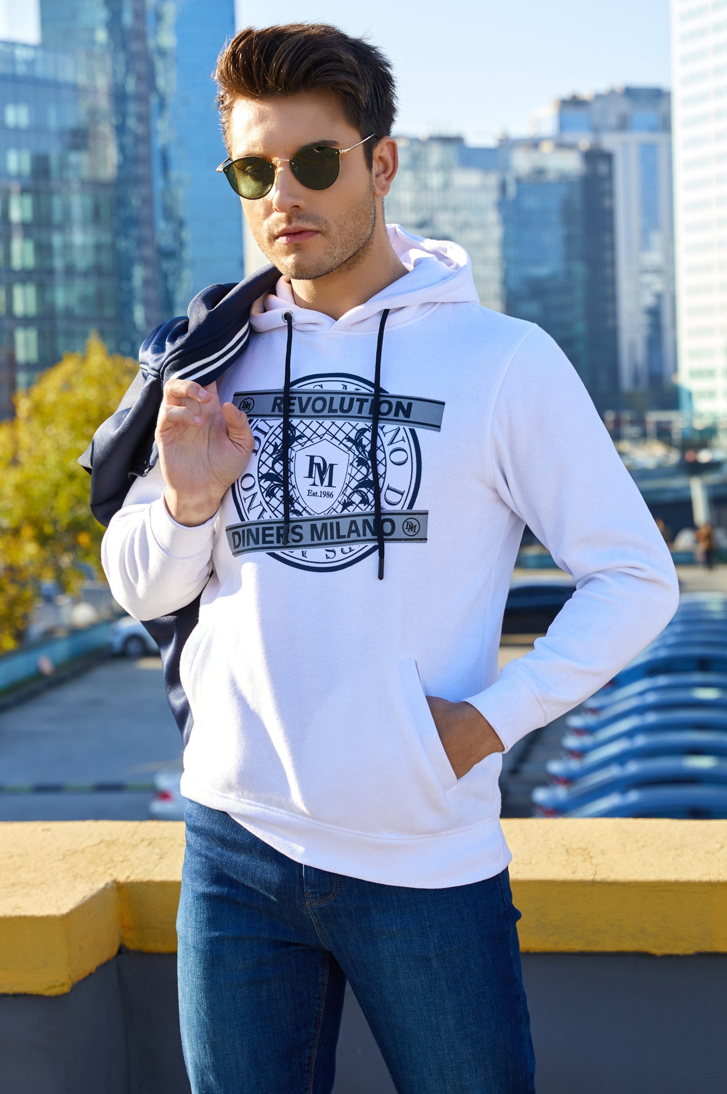 Diner's Men's Hoodie SKU: FA956-WHITE - Diners