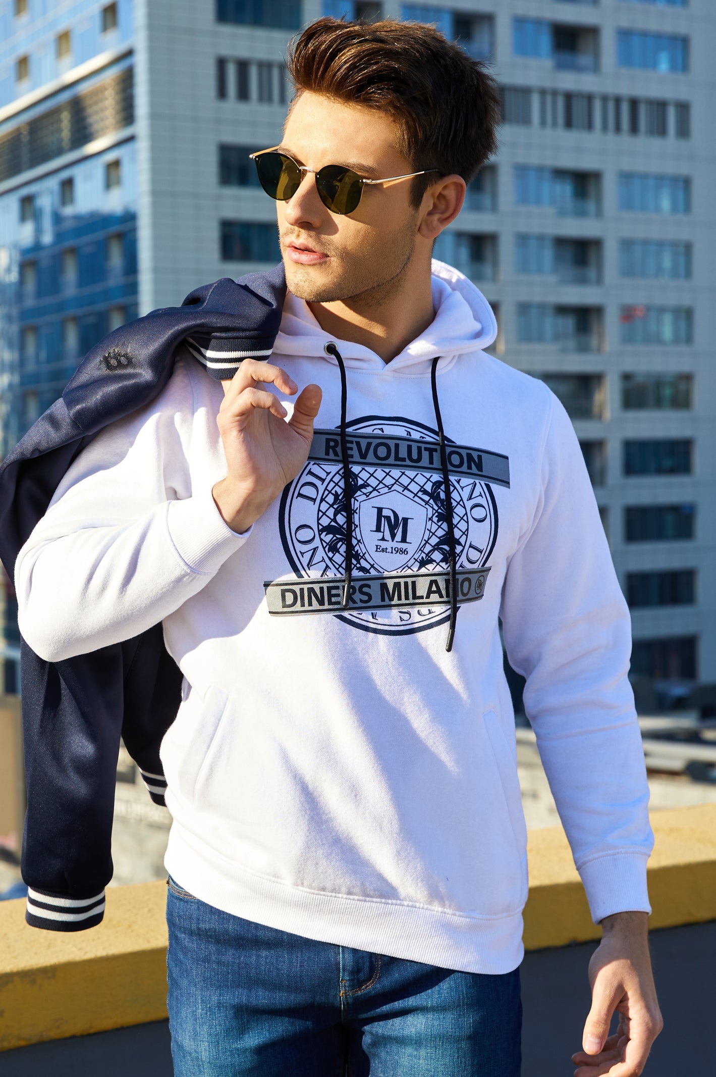 Diner's Men's Hoodie SKU: FA956-WHITE - Diners