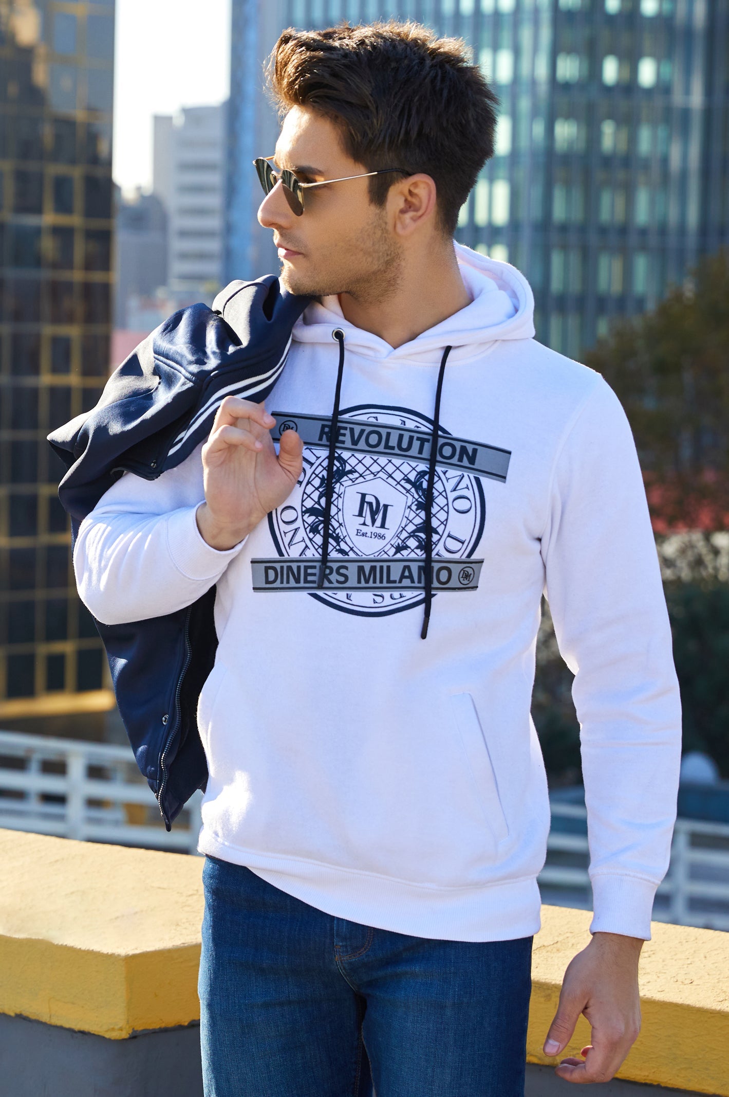 Diner's Men's Hoodie SKU: FA956-WHITE - Diners