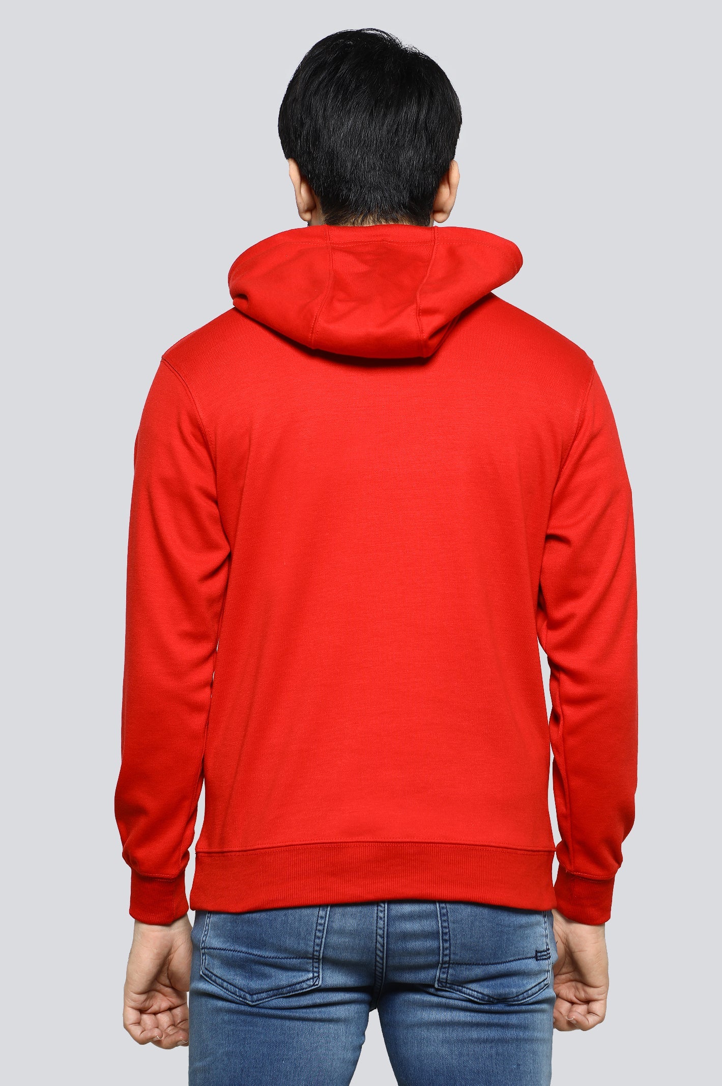 Red Printed Pullover Hoodie for Men's