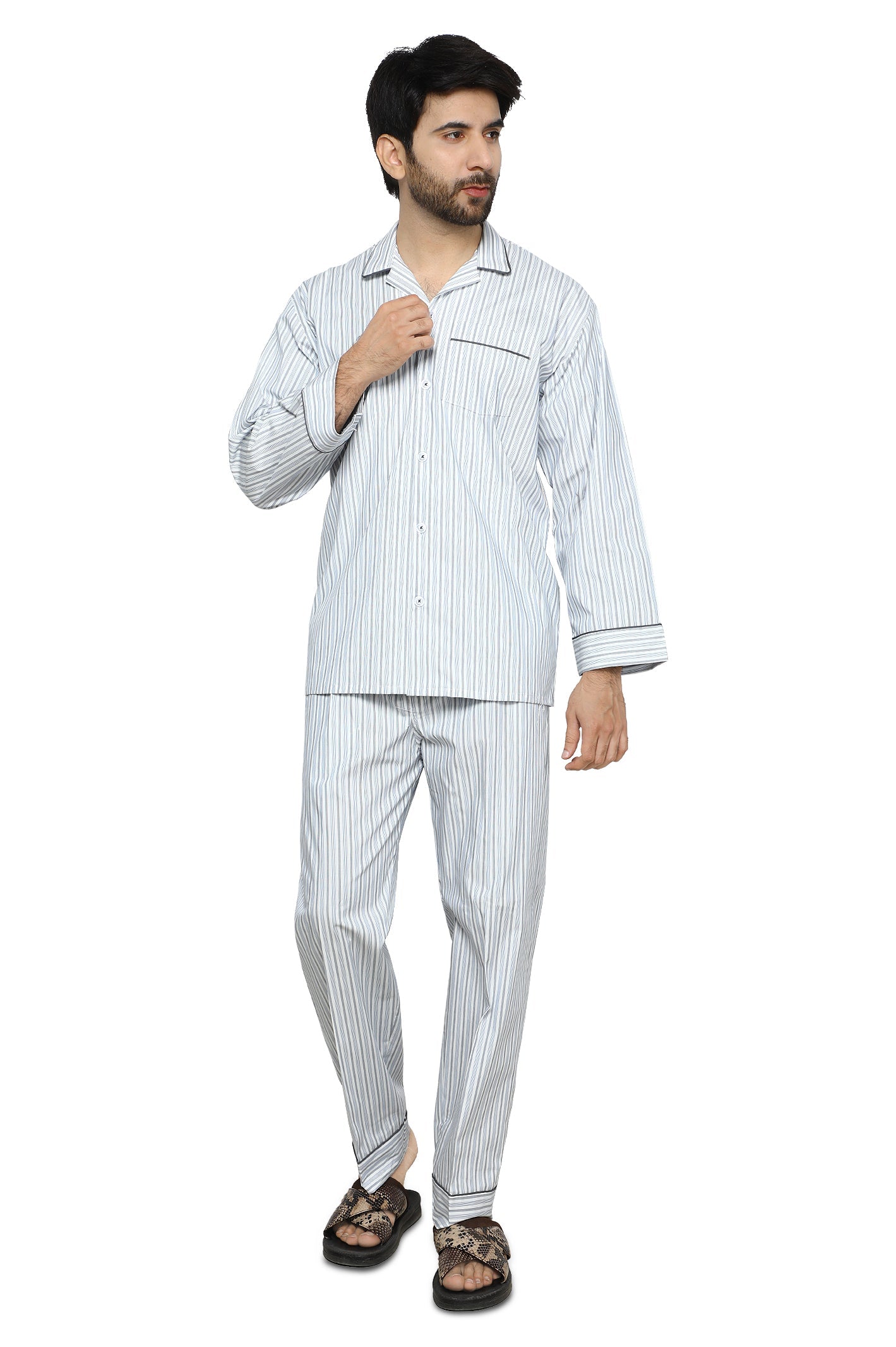 Diner's Night Suit for Men SKU: FNS013-BLUE - Diners