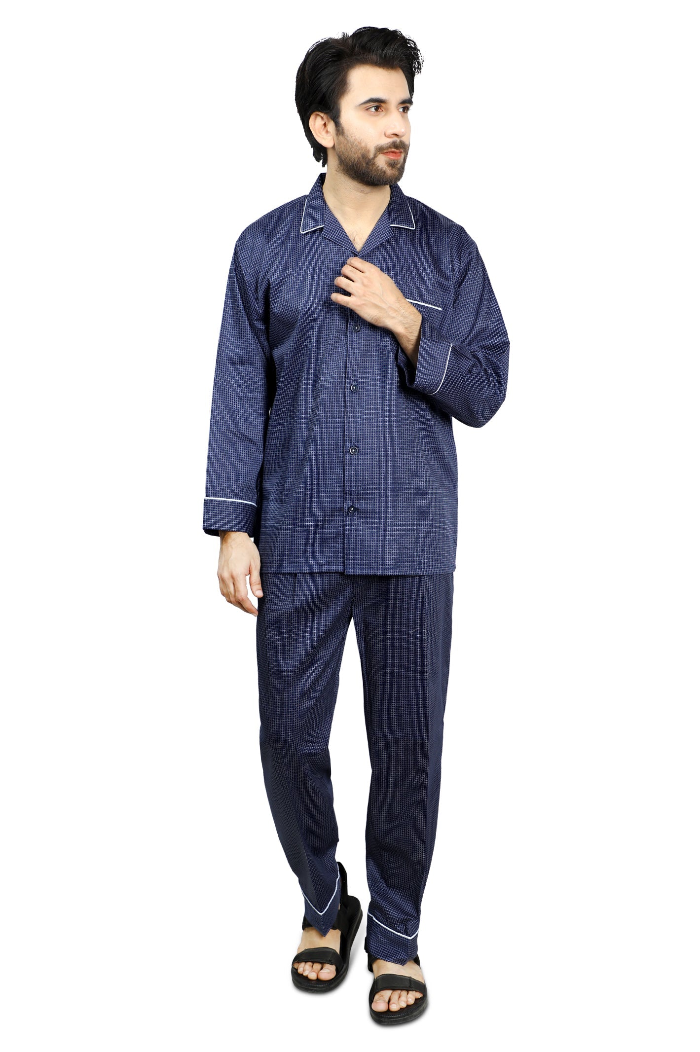 Diner's Night Suit for Men SKU: FNS001-N-BLUE - Diners