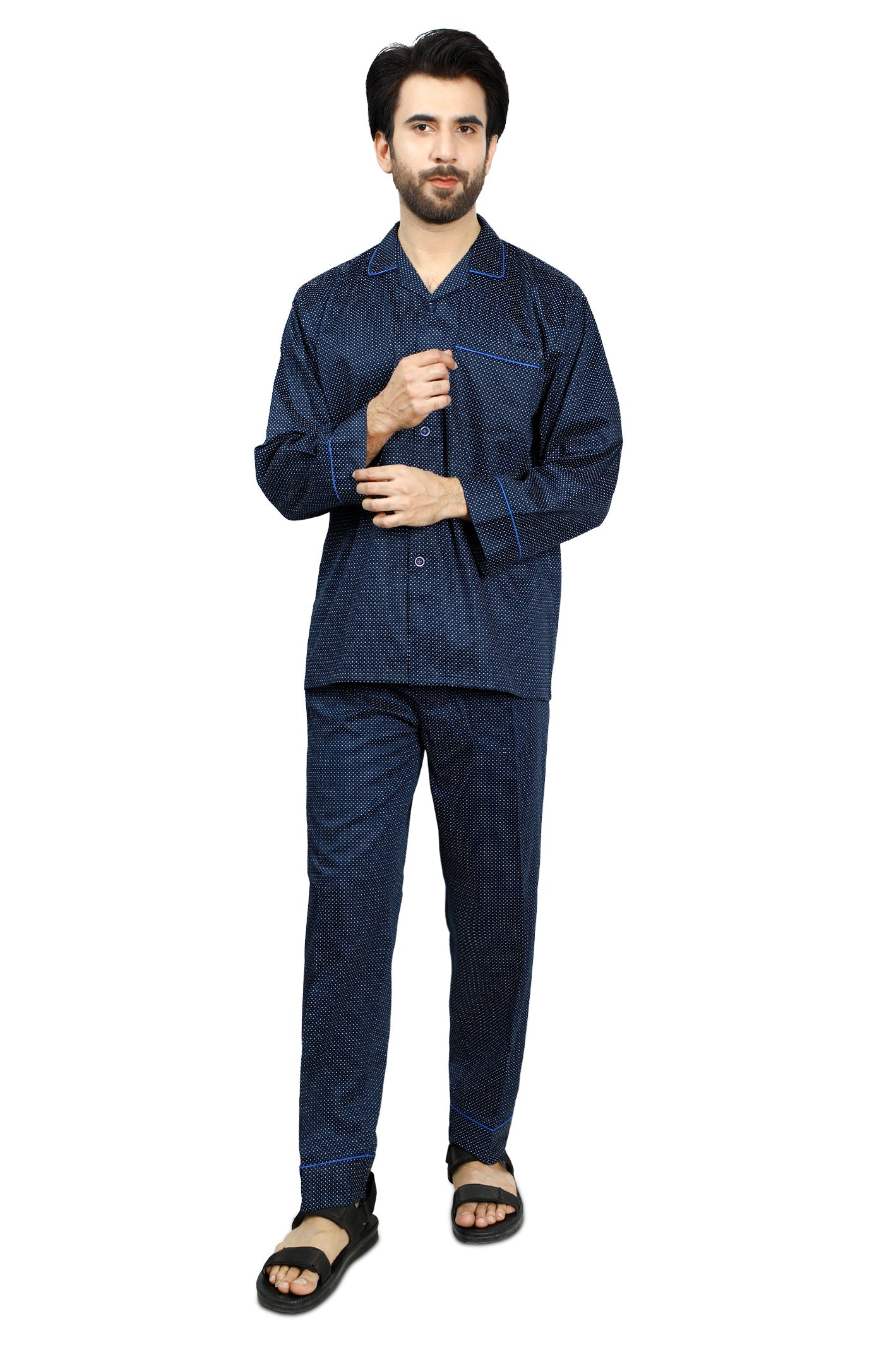Diner's Night Suit for Men SKU: FNS002-N-BLUE - Diners