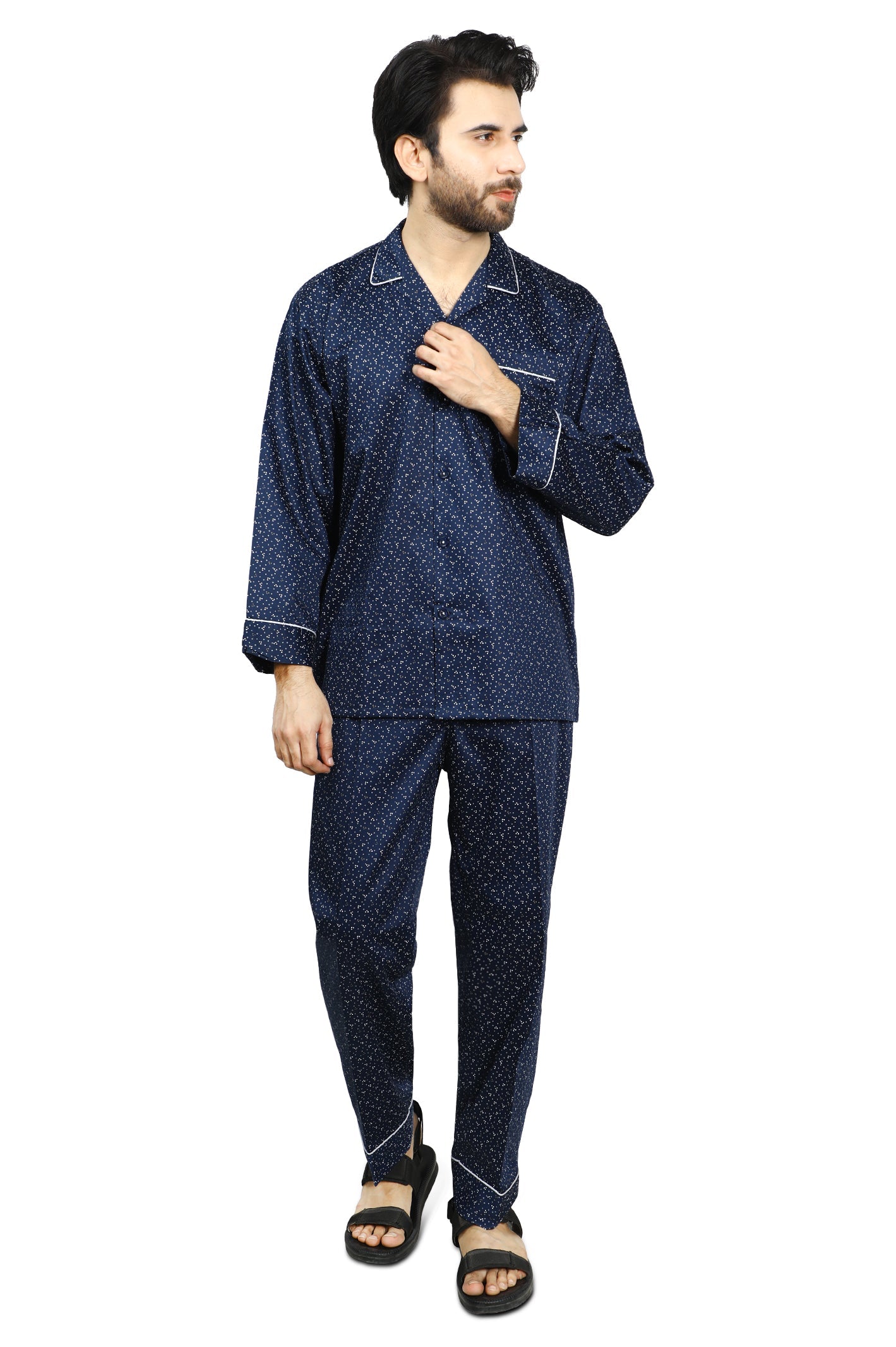 Diner's Night Suit for Men SKU: FNS003-N-BLUE - Diners