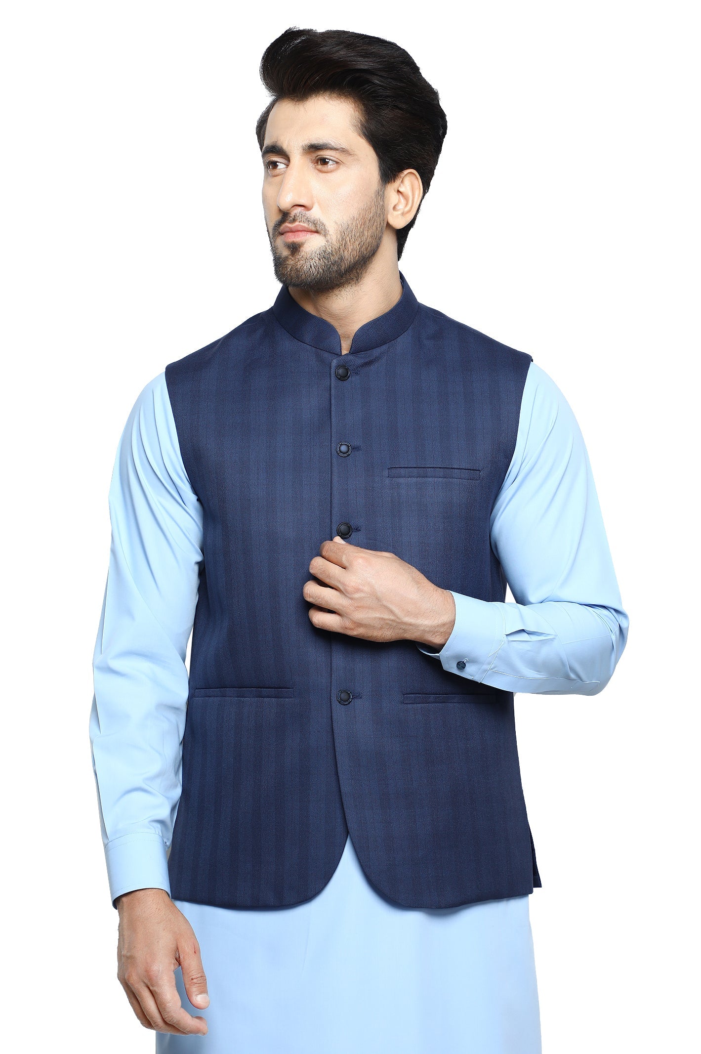 Waist coat For Men SKU: GA3484-BLUE - Diners