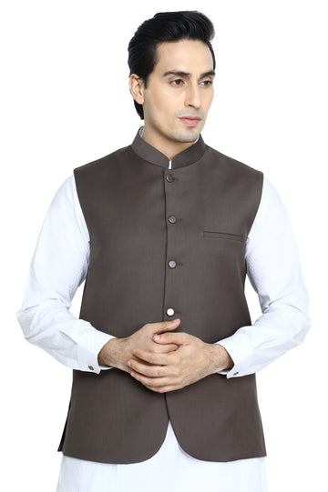Waist coat For Men SKU: GA3384-C-BROWN - Diners
