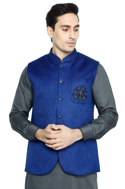 Waist coat For Men SKU: GA3396-BLUE - Diners