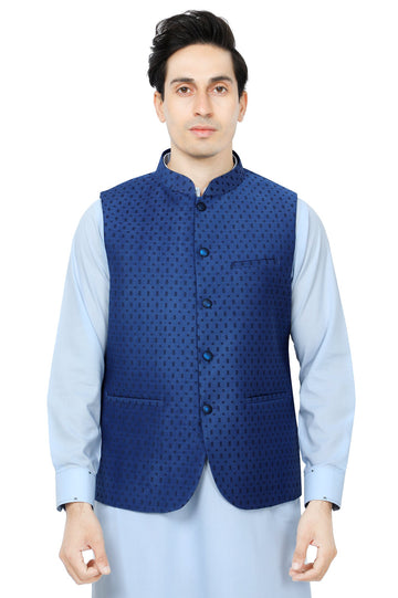 Waist coat For Men SKU: GA3430-R-BLUE - Diners