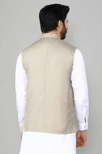 Beige Waistcoat For Men - Diners