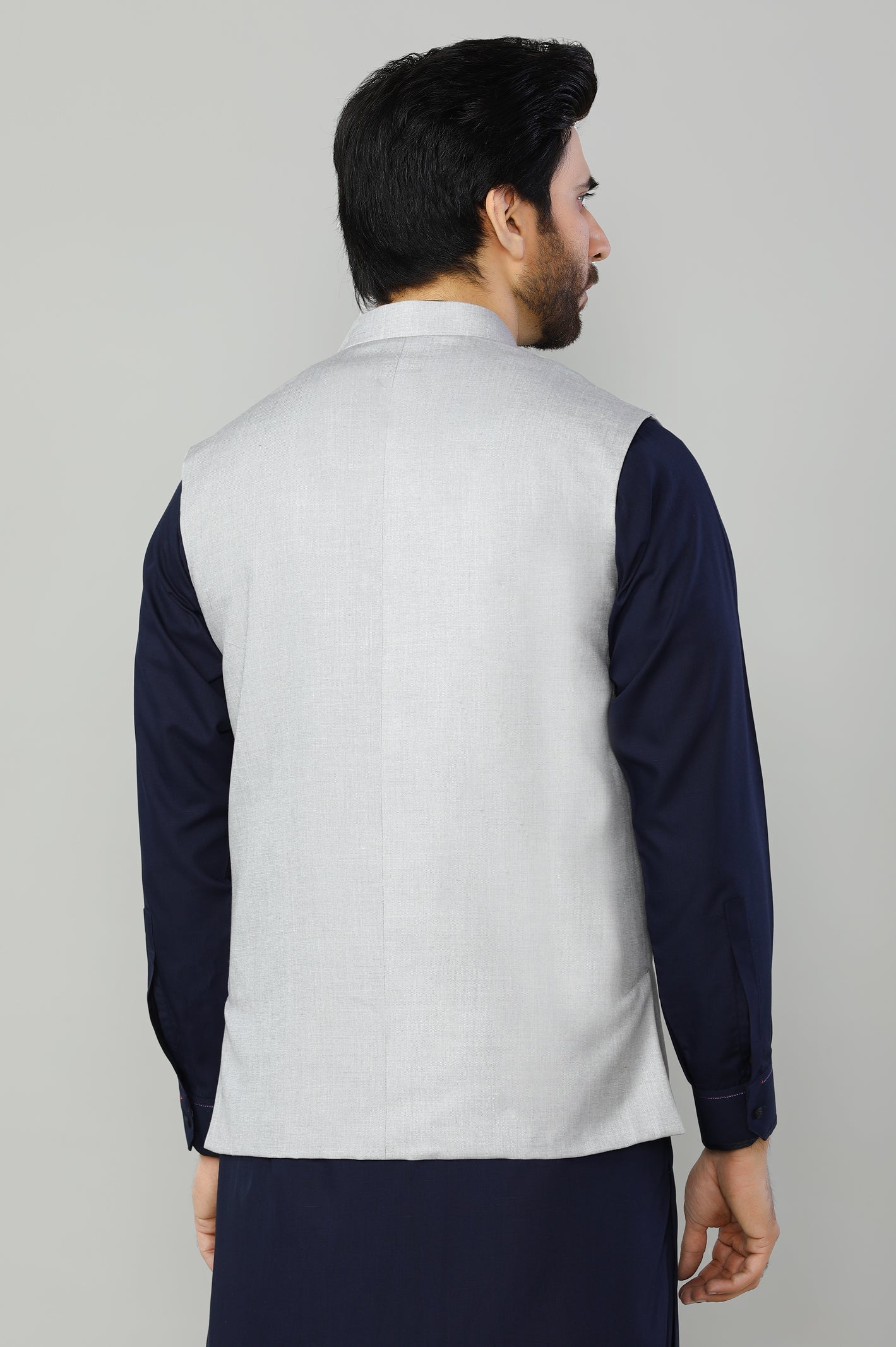 Light Grey Waistcoat For Men - Diners