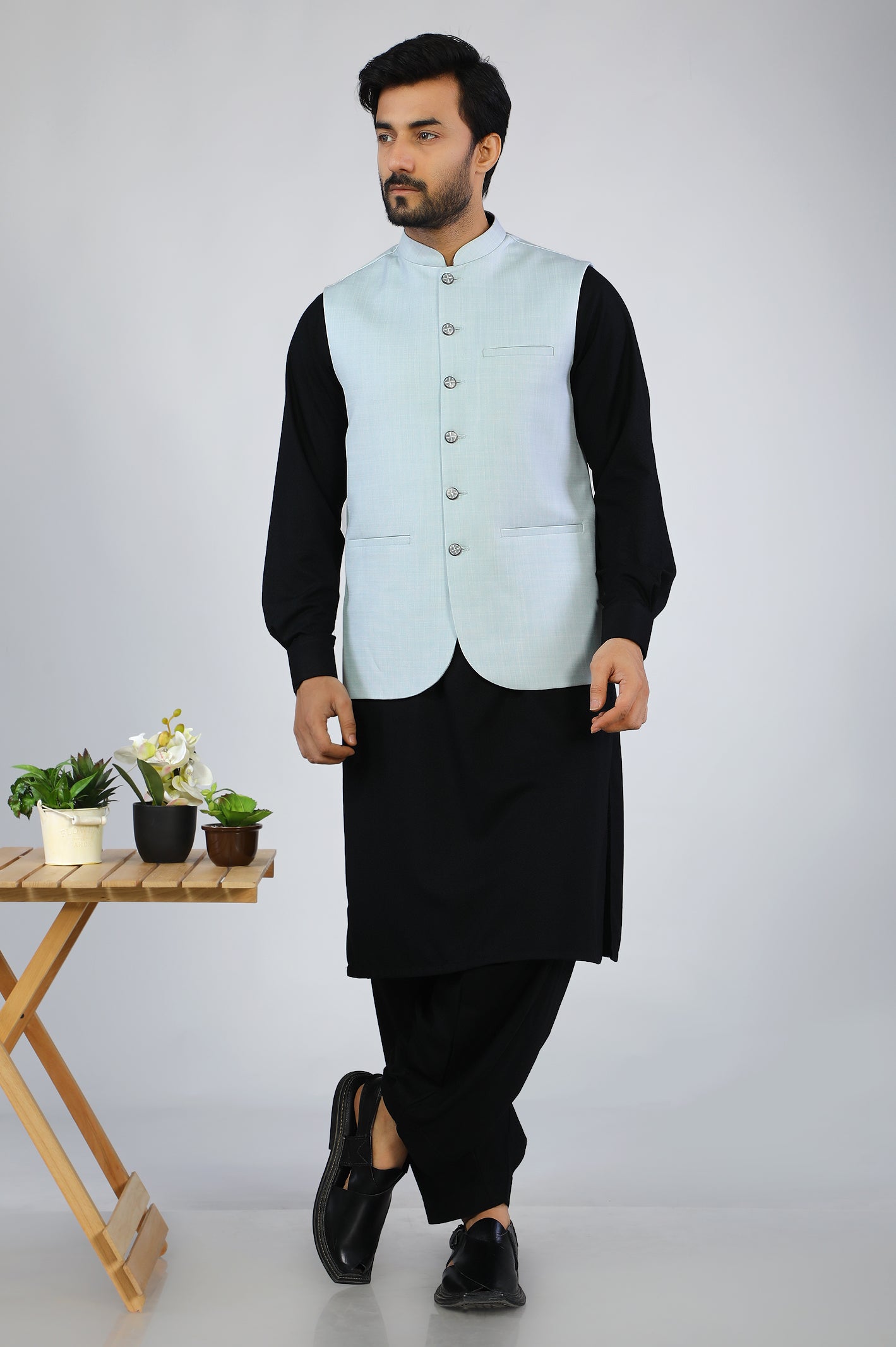 Sea Green Waist Coat - Diners