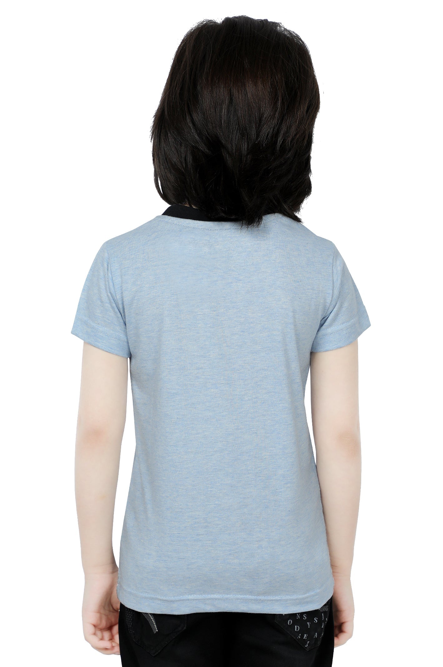 Boys Round Neck T-Shirt SKU: KBA-0356-SKY BLUE - Diners