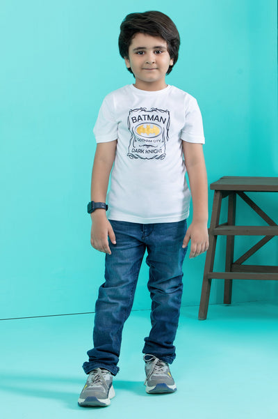 Boys Round Neck T-Shirt SKU: KBA-0415-WHITE - Diners