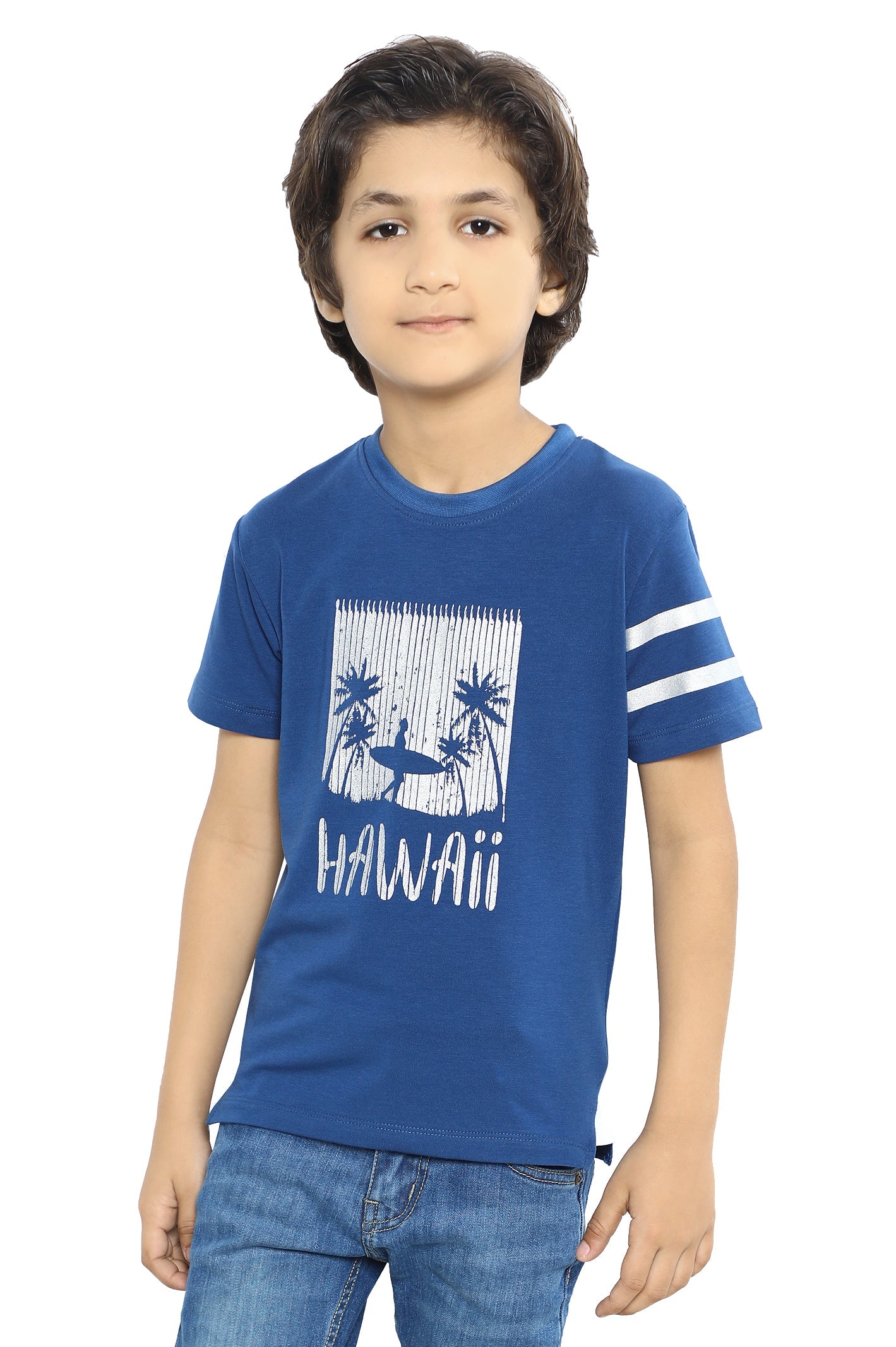 Boys Round Neck T-Shirt SKU: KBA-0419-NAVY - Diners