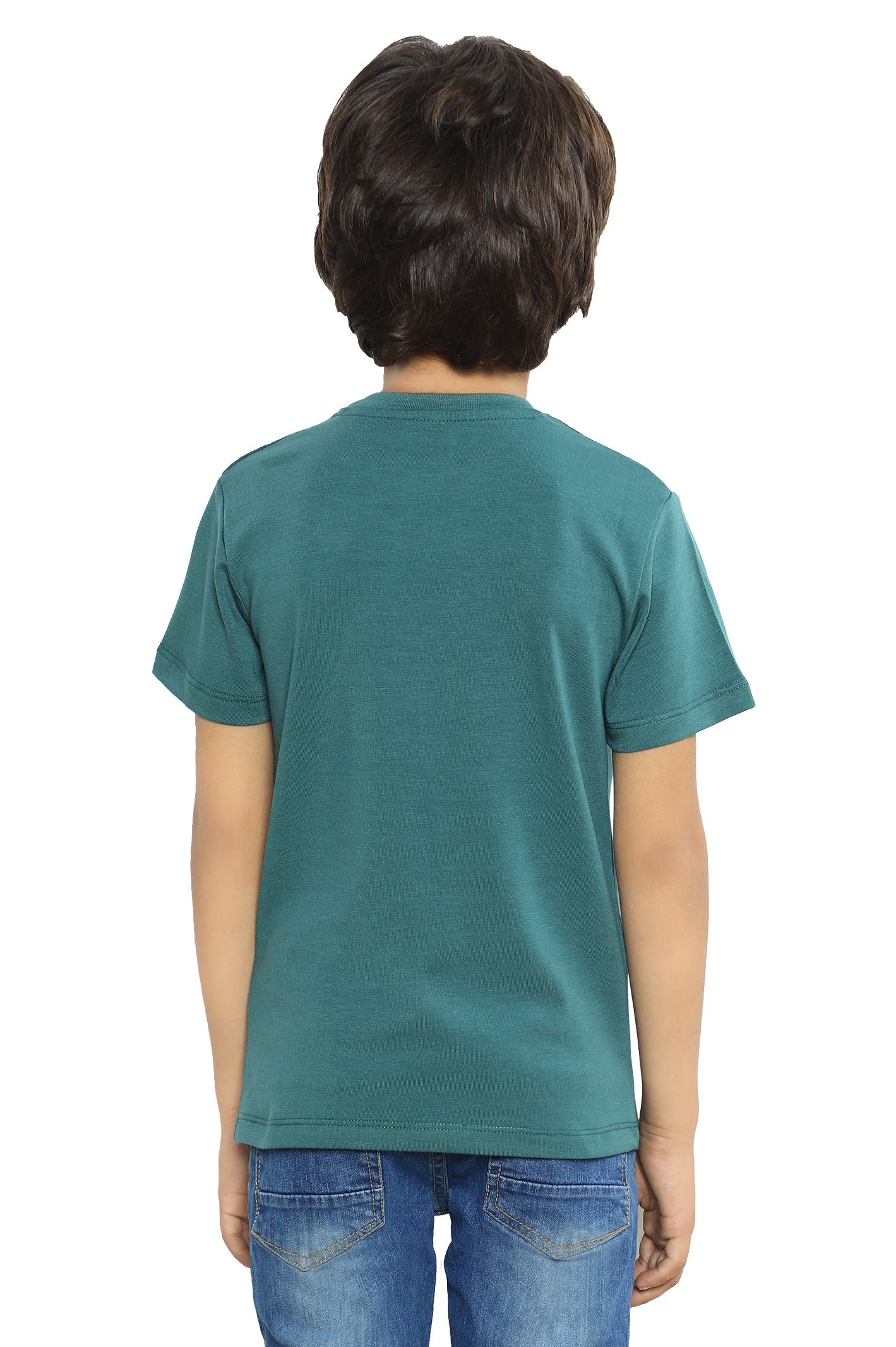 Boys Round Neck T-Shirt SKU: KBA-0429-GREEN - Diners