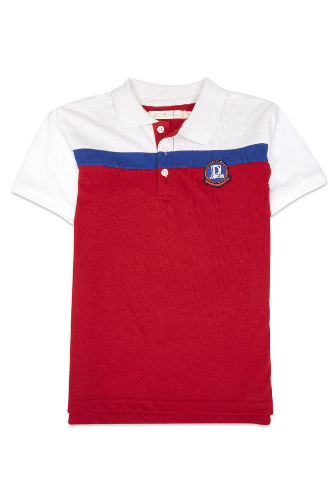 Boys Polo T-Shirt In Red SKU: KBA0184-Red - Diners
