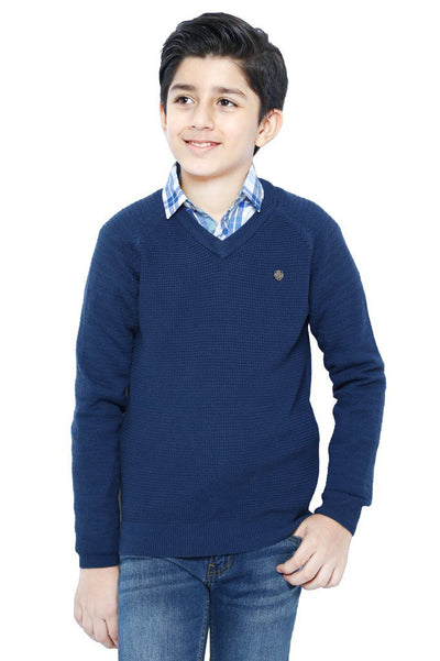 Boys Sweaters In Blue SKU: KBE-0146-BLUE - Diners