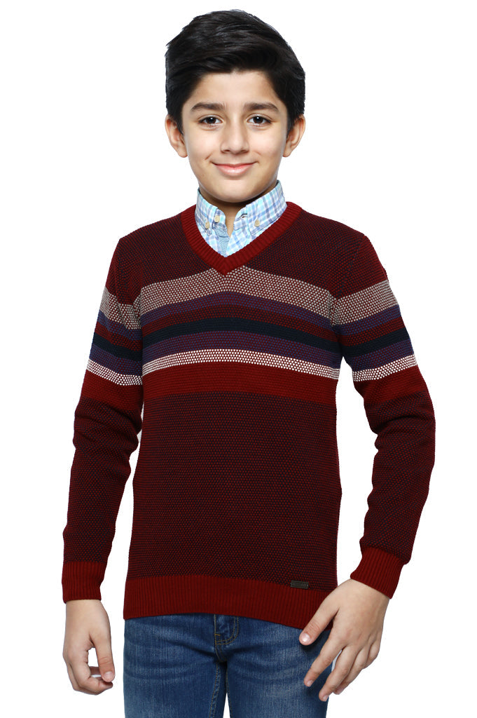 Boys Sweaters In Maroon SKU: KBE-0151-MAROON - Diners