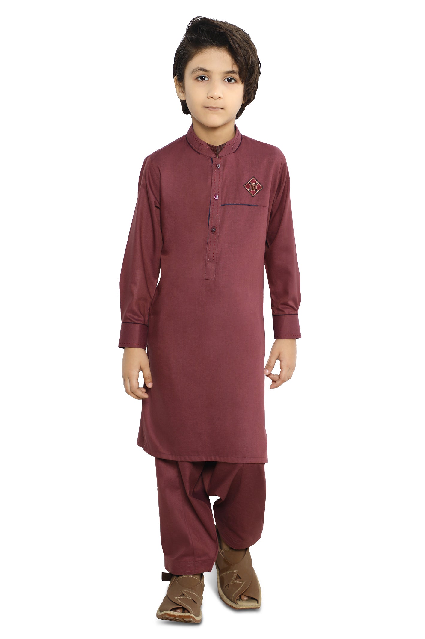 Boys Shalwar Suit SKU: KBH-0128-D-PURPLE - Diners