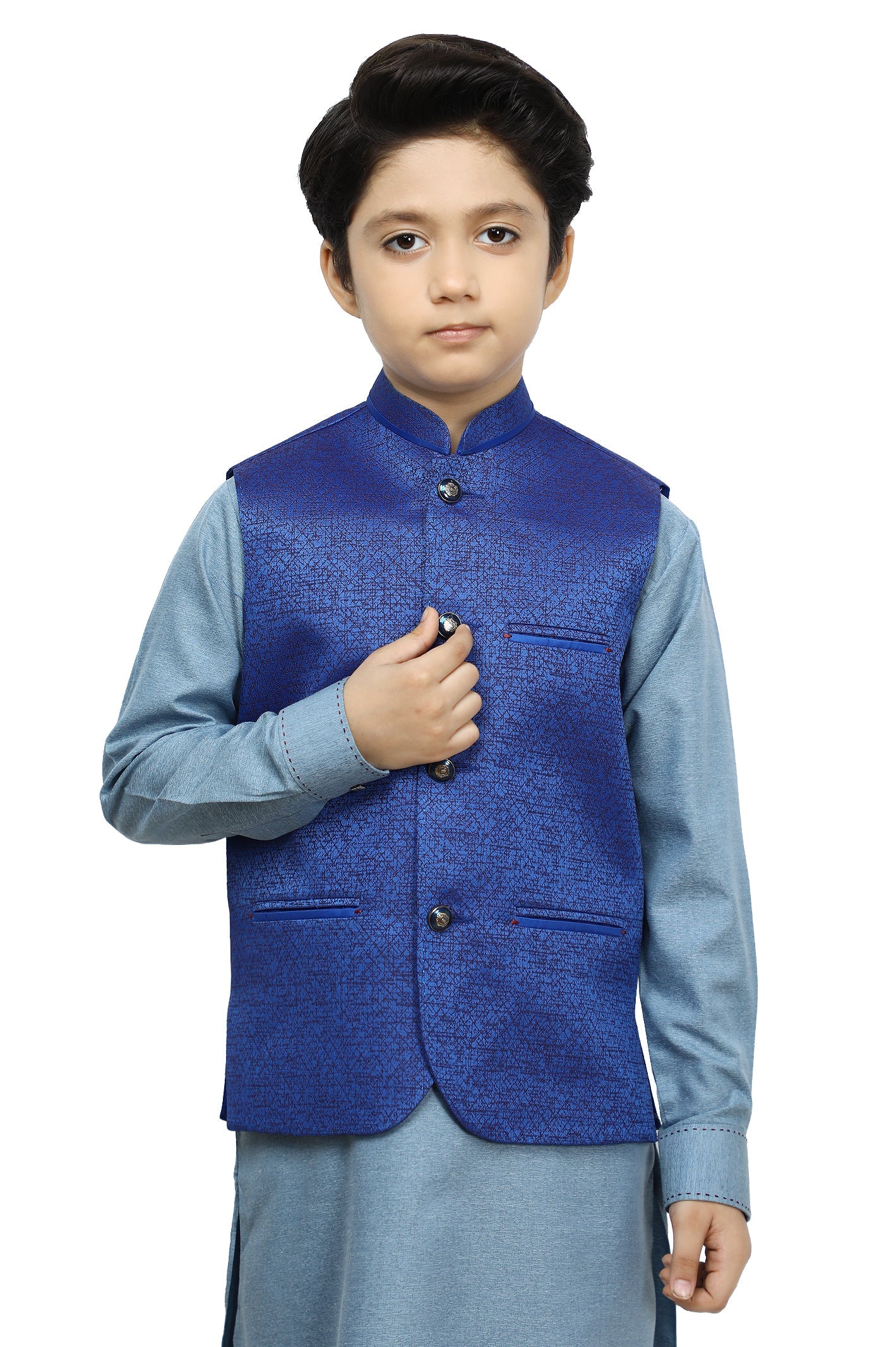 Boys Waist Coat SKU: KBW-0029-ROYAL BLUE - Diners