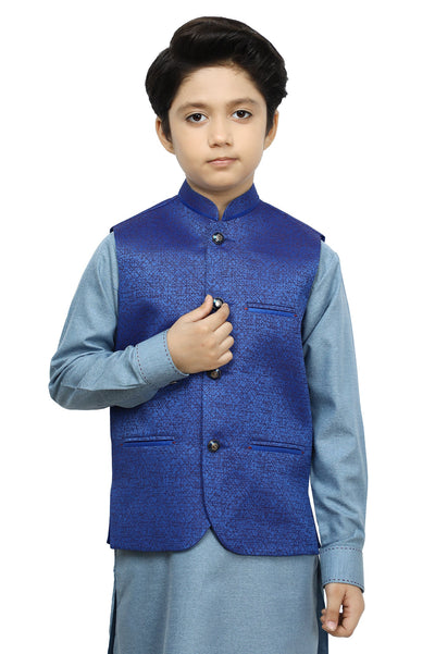 Boys Waist Coat SKU: KBW-0029-ROYAL BLUE - Diners