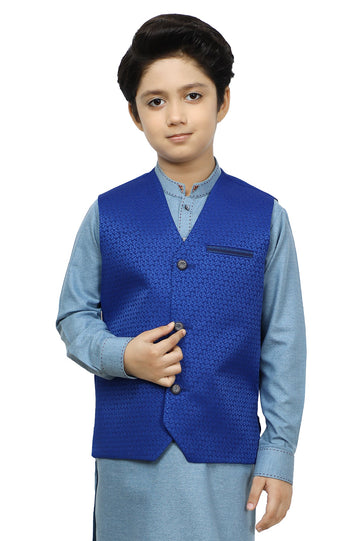 Boys Royal Blue WaistCoat From Diners