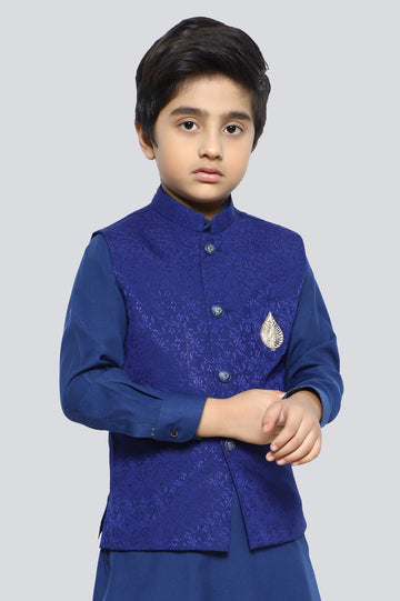 Kids Royal Blue Waist Coat From Diners
