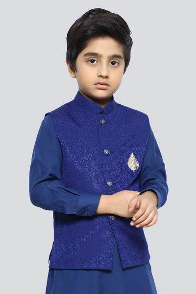 Kids Royal Blue Waist Coat From Diners
