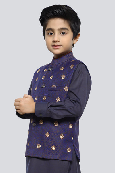 Boys Purple Waist Coat