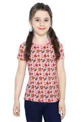 Girls T-Shirt In Peach SKU: KGA-0198-PEACH - Diners