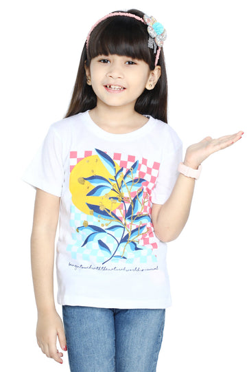 Girls T-Shirt In White SKU: KGA-0208-WHITE - Diners