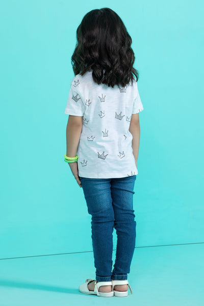 Girls T-Shirt In White SKU: KGA-0235-WHITE - Diners