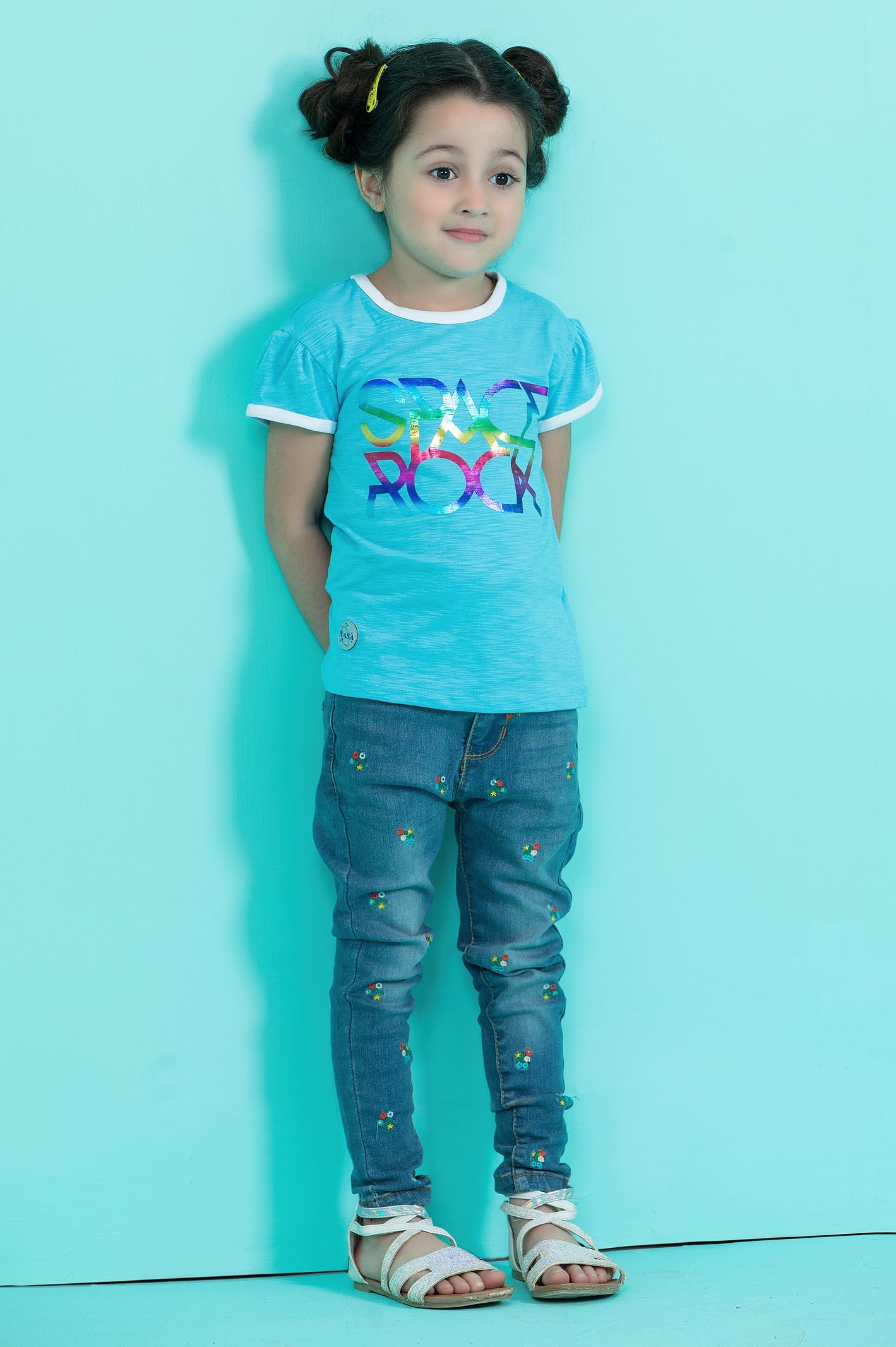 Girls T-Shirt In Turquoise SKU: KGA-0239-TURQUOISE - Diners