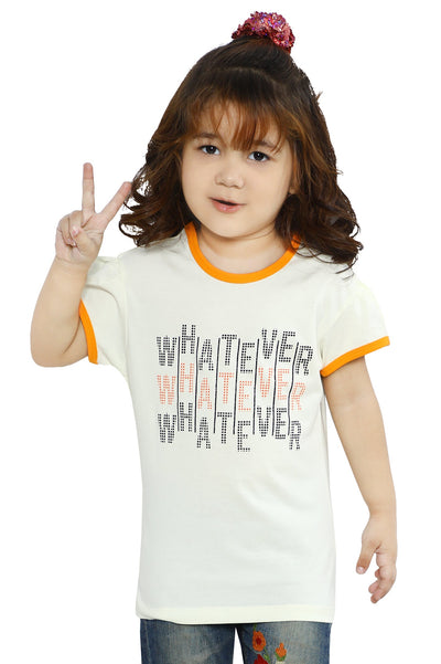 Girls T-Shirt In Cream SKU: KGA-0240-CREAM - Diners